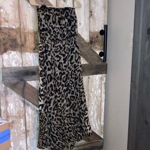Lot of 2 Leopard Print Strapless Dresses
